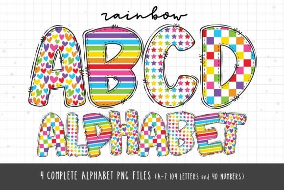 Download Alphabet Letters Heart &amp; Star Rainbow - Letter Collection