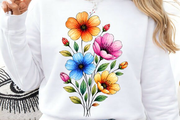 Download Colorful Wildflower Floral Design PNG - Floral design Collection