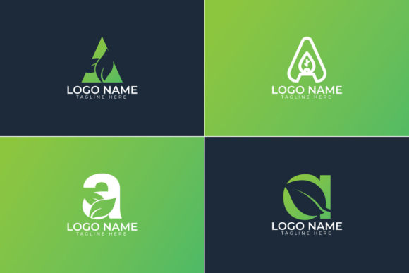 Download Letter a with Leaf Logo Set - Letter Collection