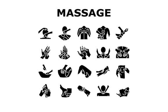 Download Massage Therapy Relaxation Icons Set - Premium Resources