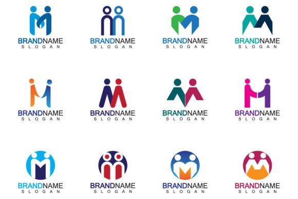 Download M Letter People Concept Logo Template - Letter Collection