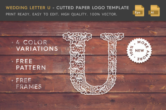 Download Wedding Letter U - Logo Template - Letter Collection