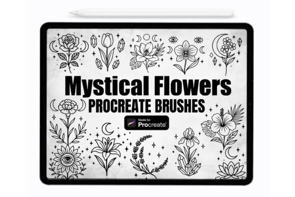 Download Mystical Flowers Procreate Stamp Brushes - Mystical Collection